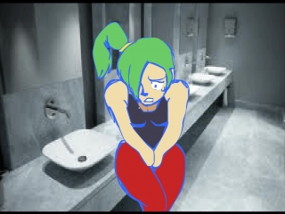 animation: girls pees her jeans