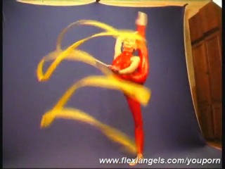 gymnast showing her skills